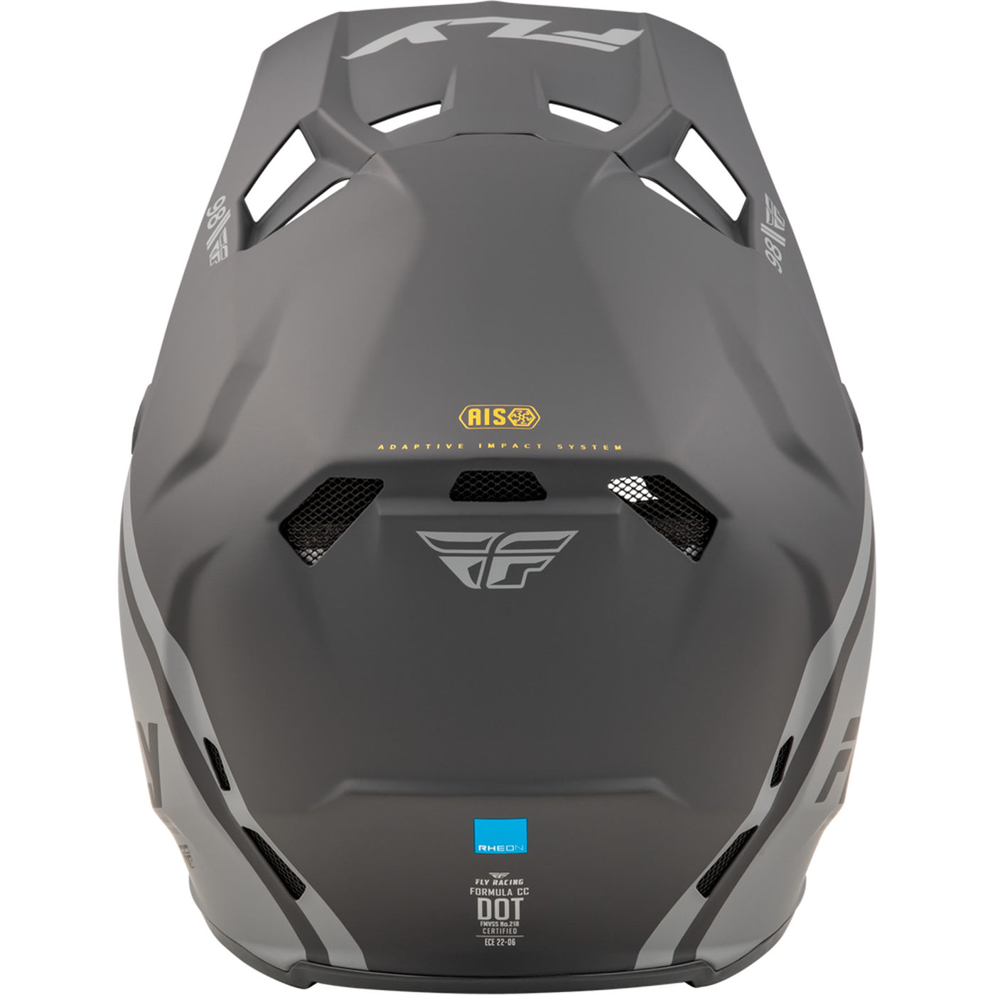 Fly Racing Formula CC Objective Helmet Matte Black/Grey - Rear View