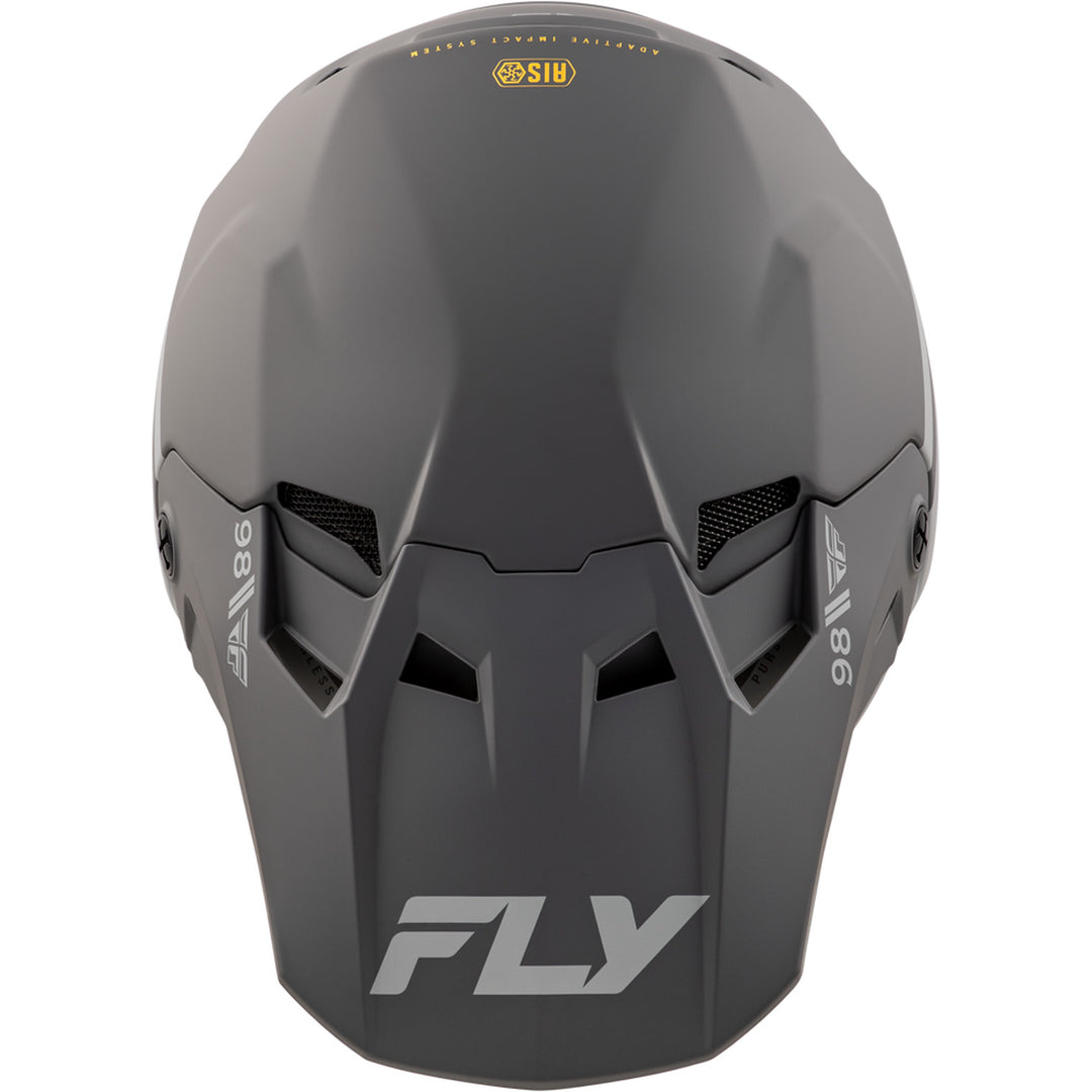 Fly Racing Formula CC Objective Helmet Matte Black/Grey - Top Down View