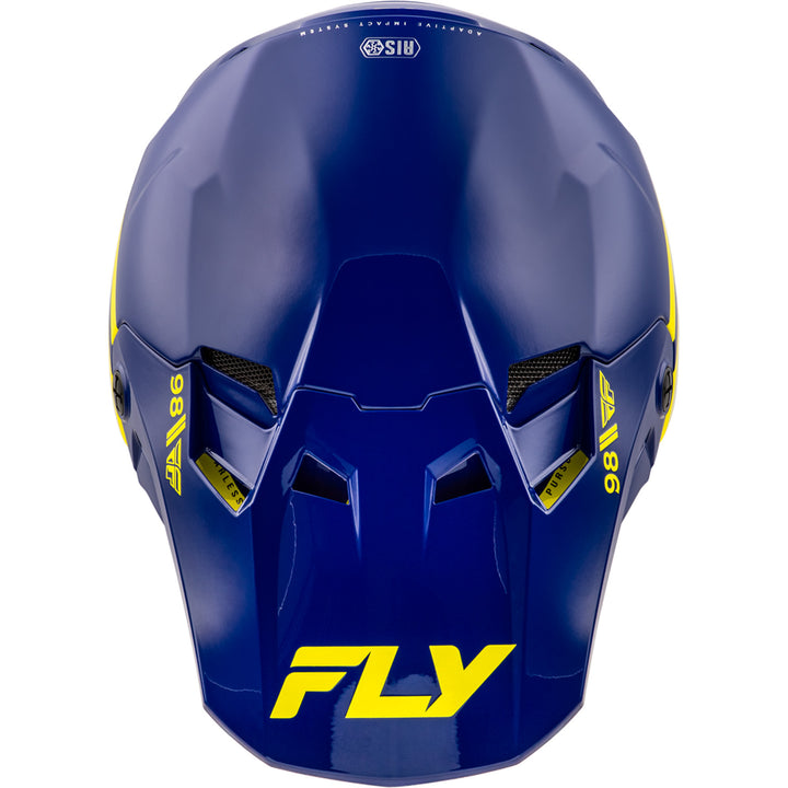 Fly Racing Formula CC Objective Helmet Navy/Yellow - Top Down View