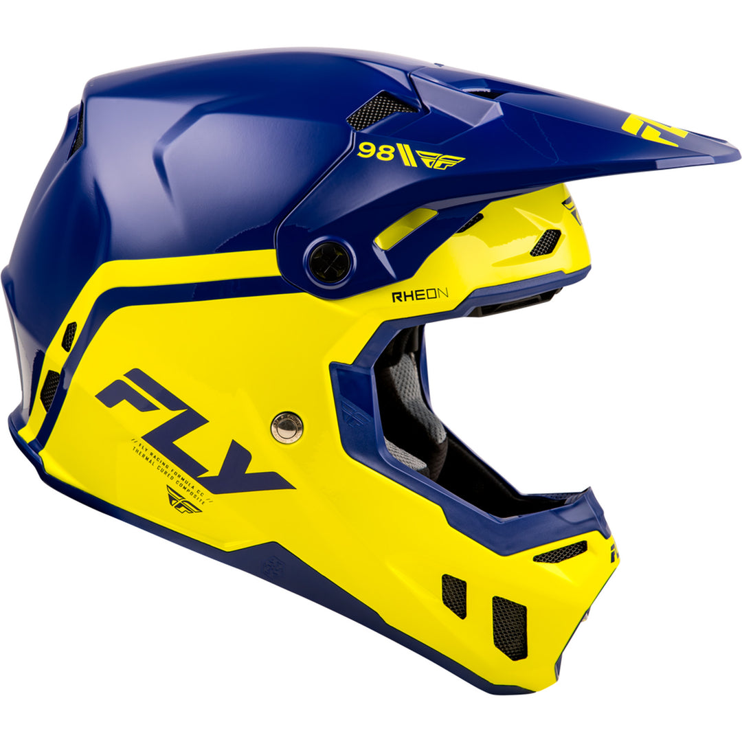 Fly Racing Formula CC Objective Helmet Navy/Yellow - Right Side View