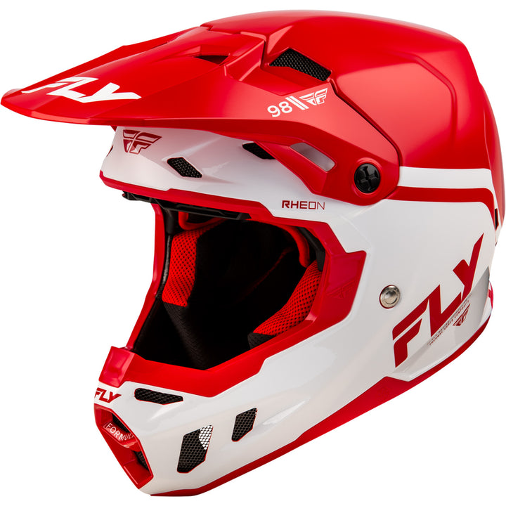Fly Racing Formula CC Objective Helmet Red/White - Front Left Side View