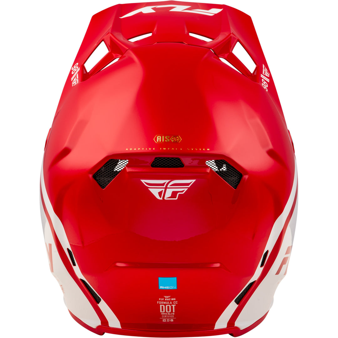 Fly Racing Formula CC Objective Helmet Red/White - Rear View