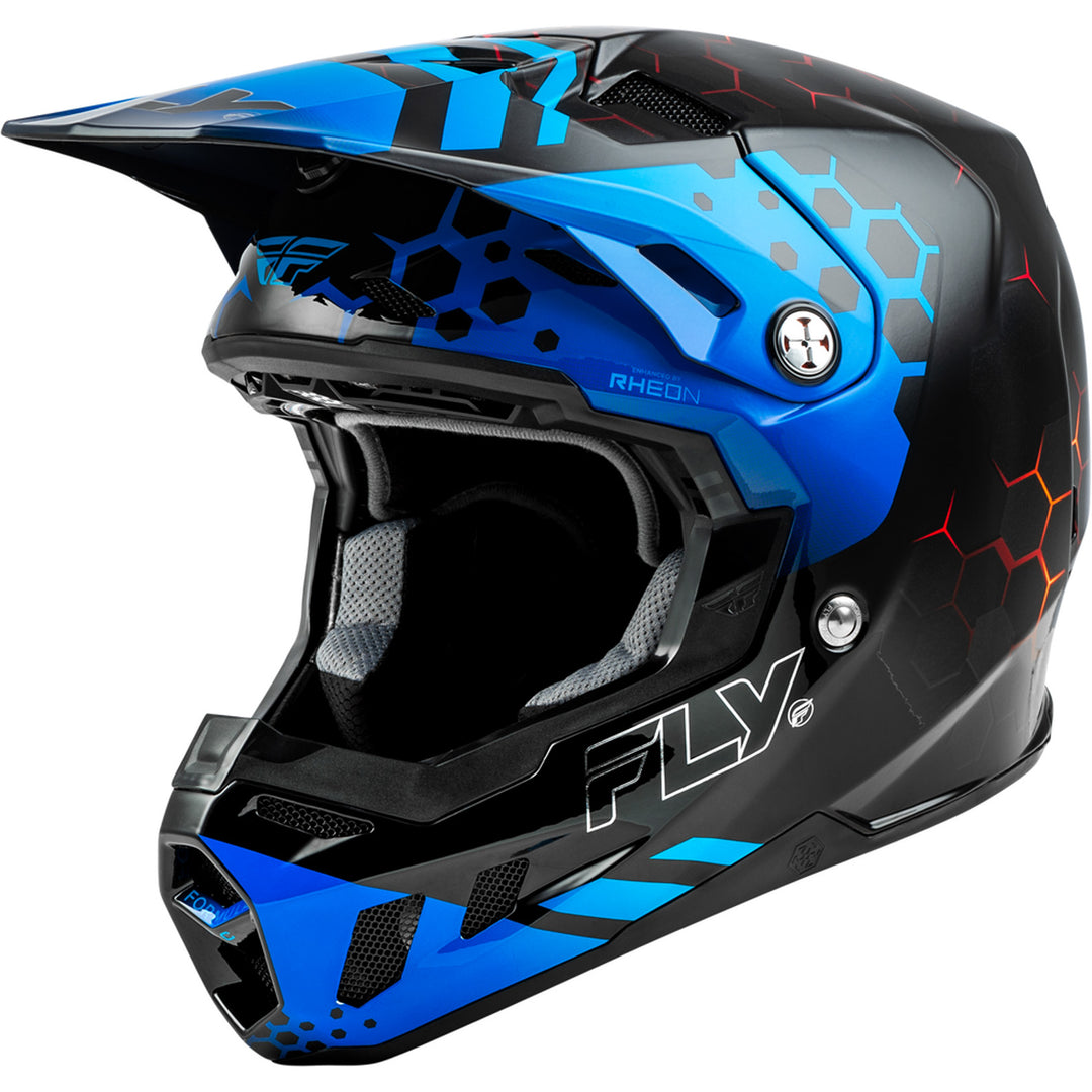Fly Racing Formula CC Tektonic Helmet Black/Blue/Red - Front Left Side View