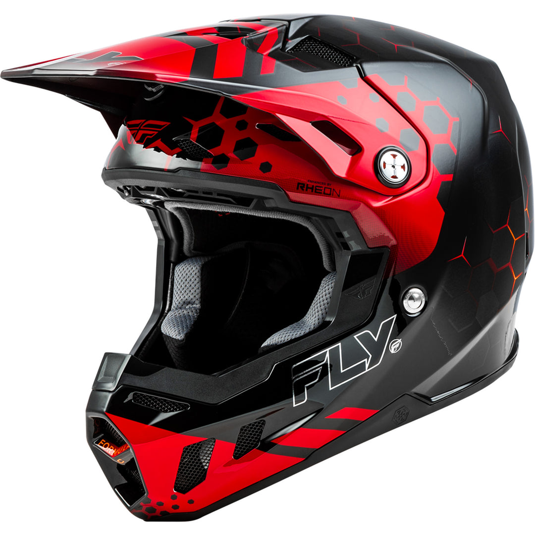 Fly Racing Formula CC Tektonic Helmet Black/Red/Orange - Front Left Side View
