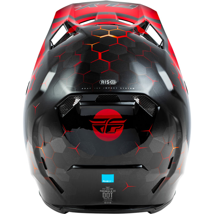 Fly Racing Formula CC Tektonic Helmet Black/Red/Orange - Rear View