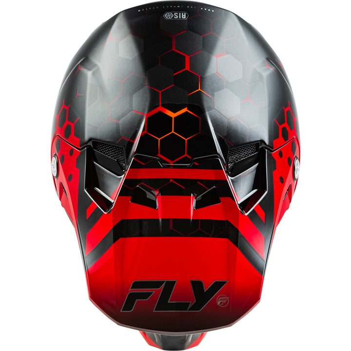 Fly Racing Formula CC Tektonic Helmet Black/Red/Orange - Top Down View