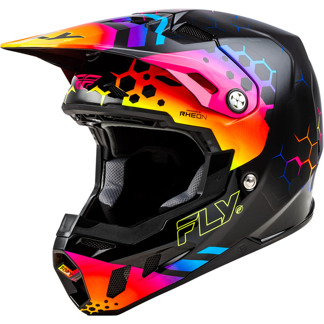 Fly Racing Formula CC Tektonic Helmet Black/Sunset - Front Left Side View