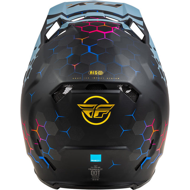 Fly Racing Formula CC Tektonic Helmet Matte Black/Slate/Blue - Rear View