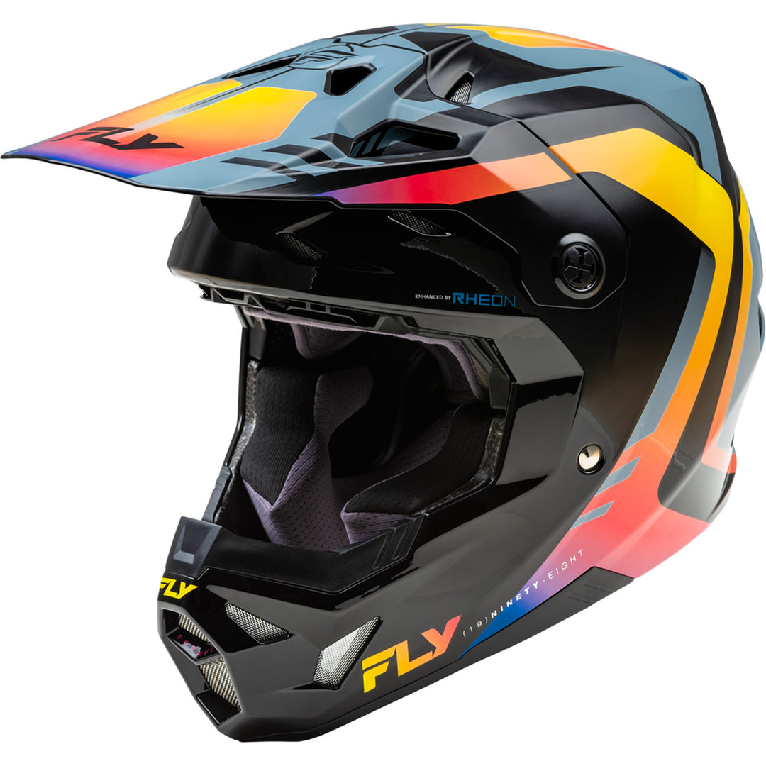 Fly Racing Formula CP Krypton Helmet Grey/Black/Electric Fade - Front Left Side View