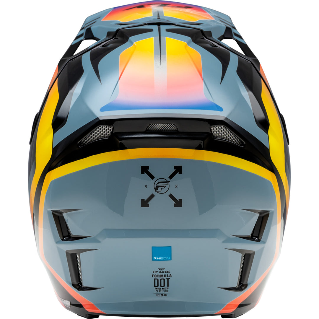 Fly Racing Formula CP Krypton Helmet Grey/Black/Electric Fade - Rear View