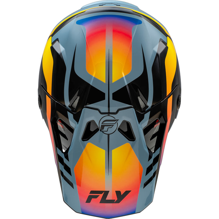 Fly Racing Formula CP Krypton Helmet Grey/Black/Electric Fade - Top Down View
