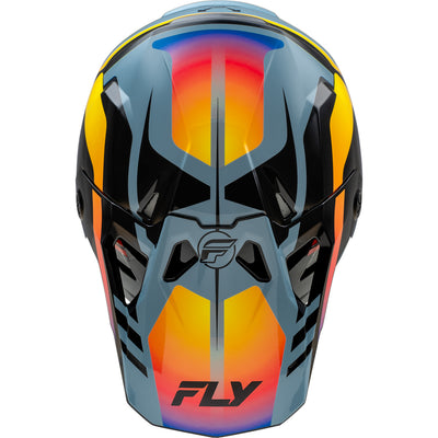 Fly Racing Formula CP Krypton Helmet Grey/Black/Electric Fade - Top Down View