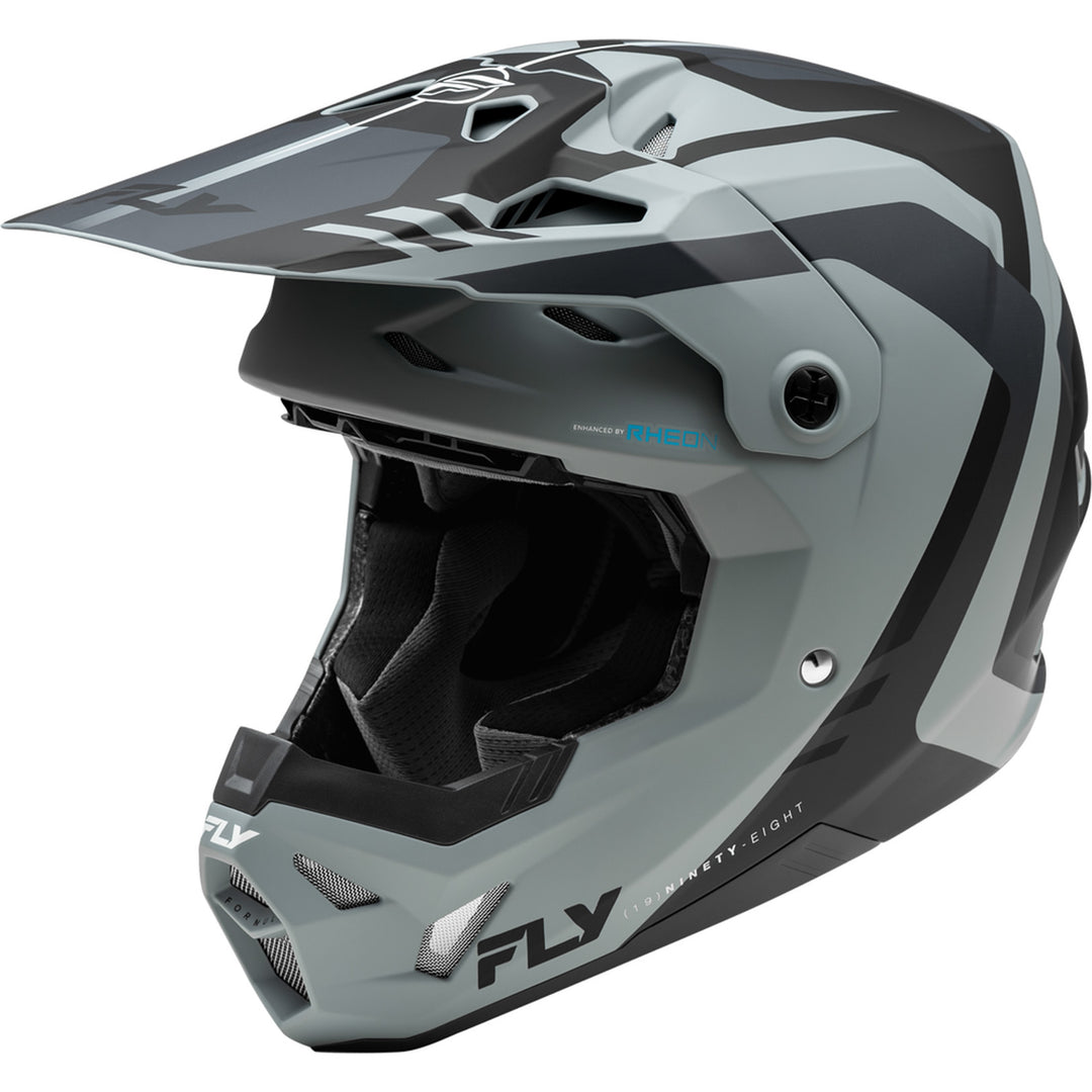 Fly Racing Formula CP Krypton Helmet Matte Grey/Black - Front Left Side View
