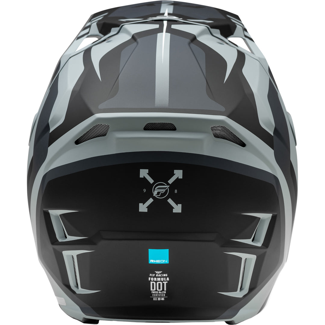 Fly Racing Formula CP Krypton Helmet Matte Grey/Black - Rear View