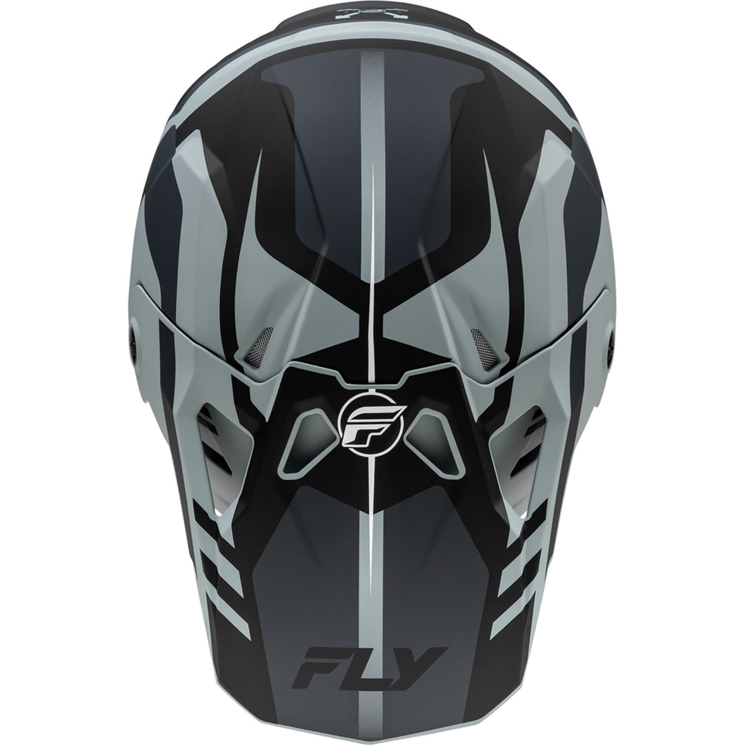 Fly Racing Formula CP Krypton Helmet Matte Grey/Black - Top Down View