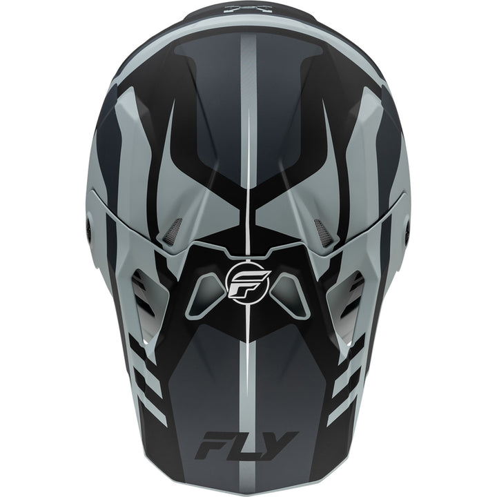 Fly Racing Formula CP Krypton Helmet Matte Grey/Black - Top Down View