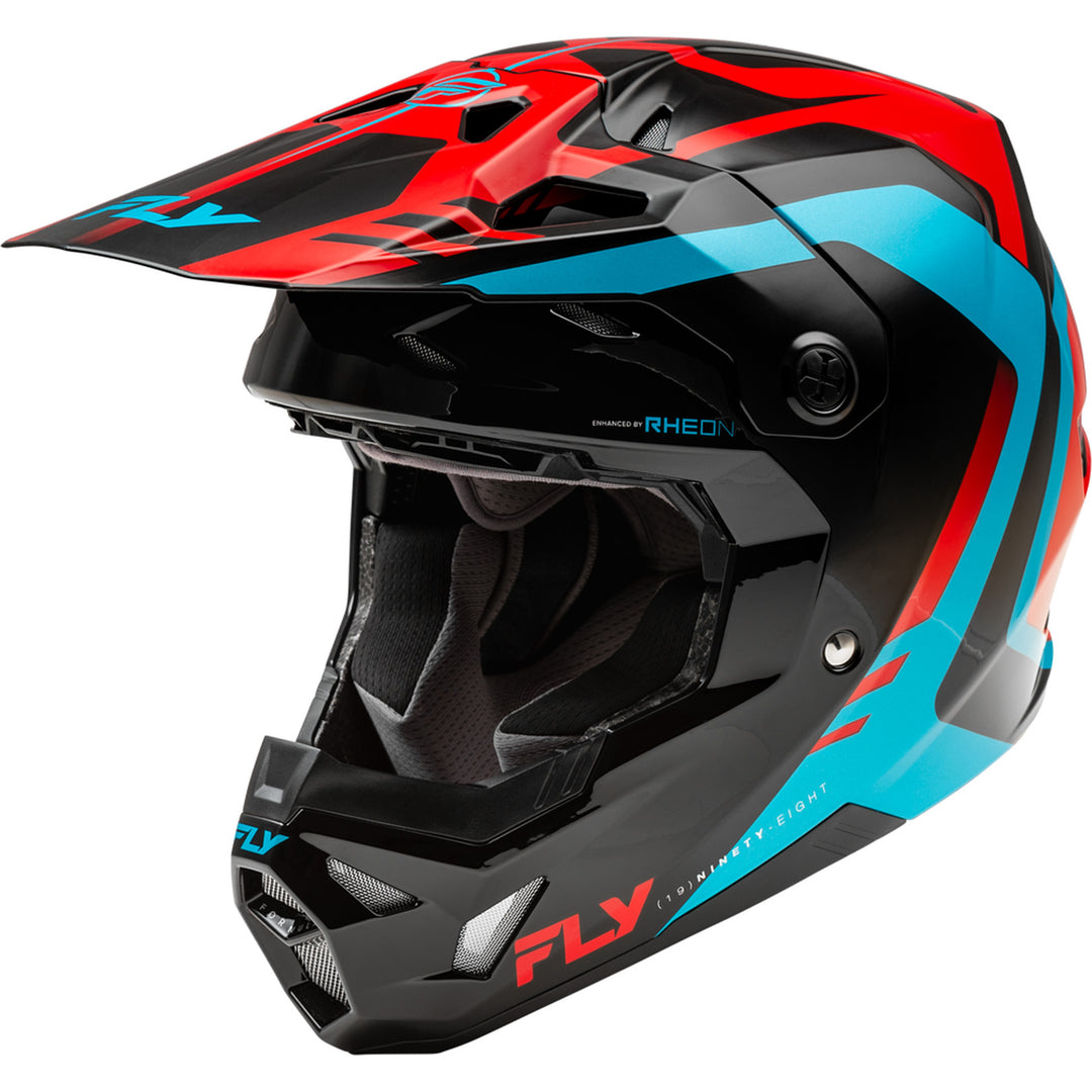 Fly Racing Formula CP Krypton Helmet Red/Black/Blue - Front Left Side View