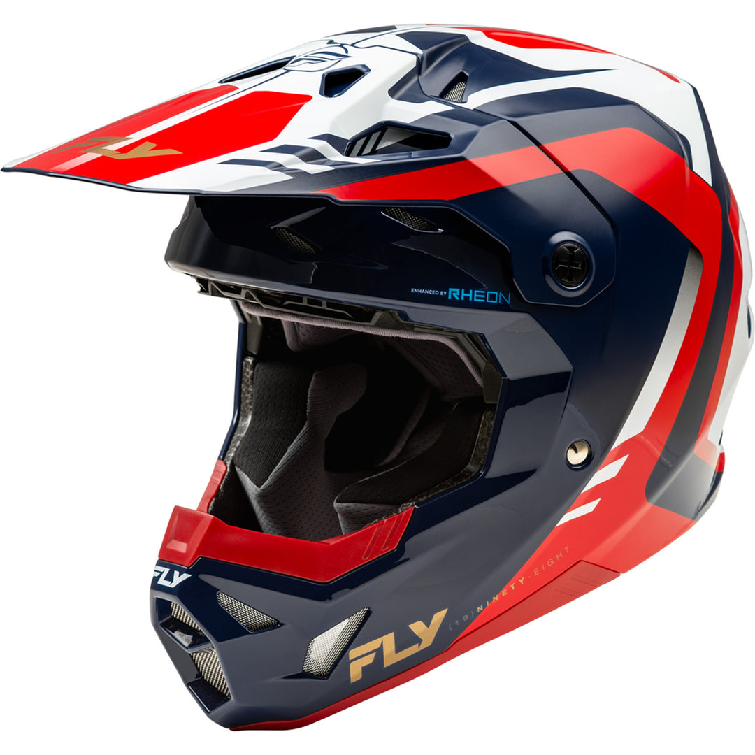 Fly Racing Formula CP Krypton Helmet Red/White/Navy - Front Left Side View