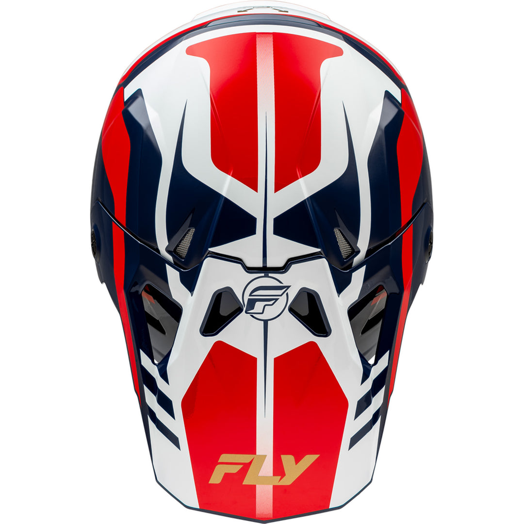 Fly Racing Formula CP Krypton Helmet Red/White/Navy - Top Down View