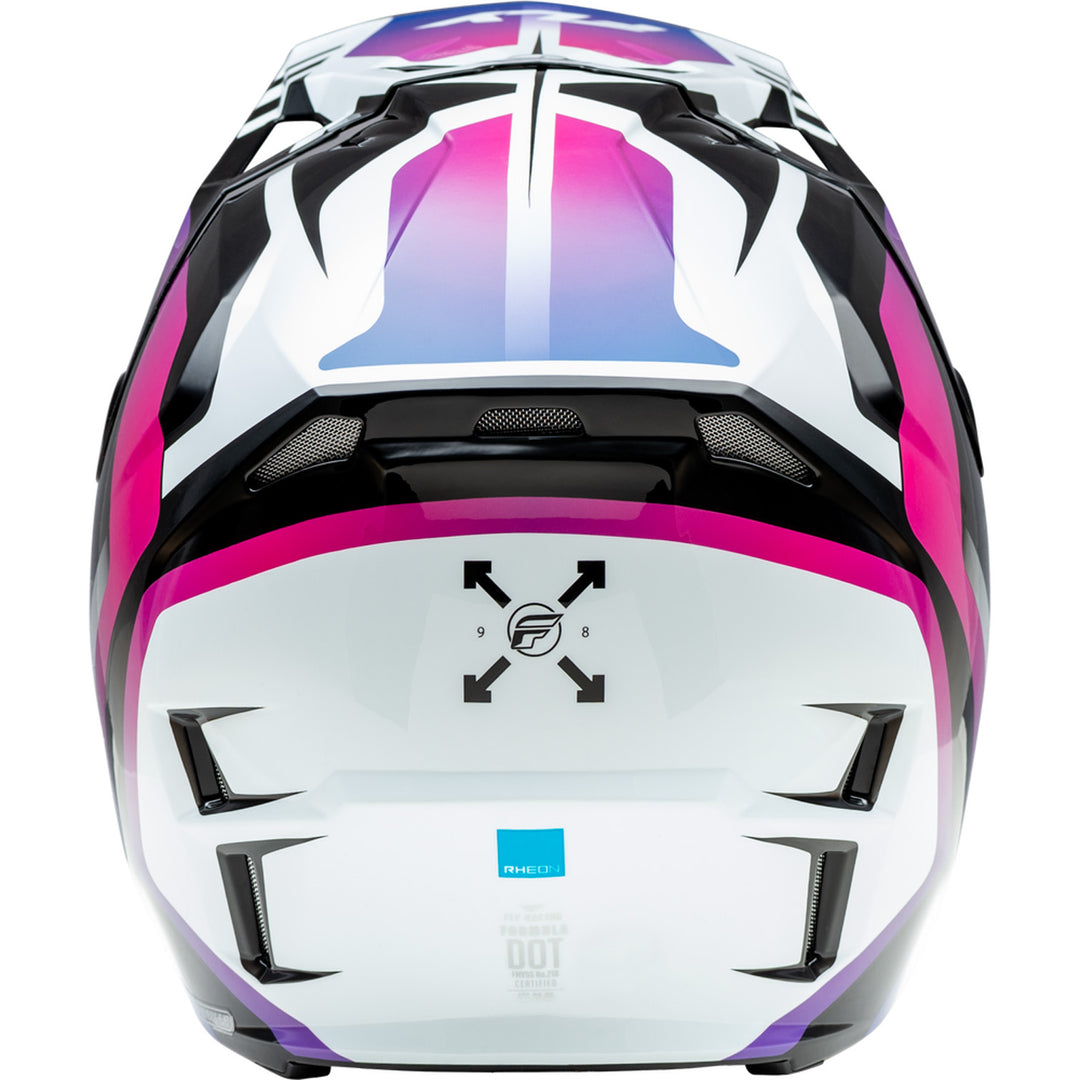 Fly Racing Formula CP Krypton Helmet White/Black/Purple - Rear View