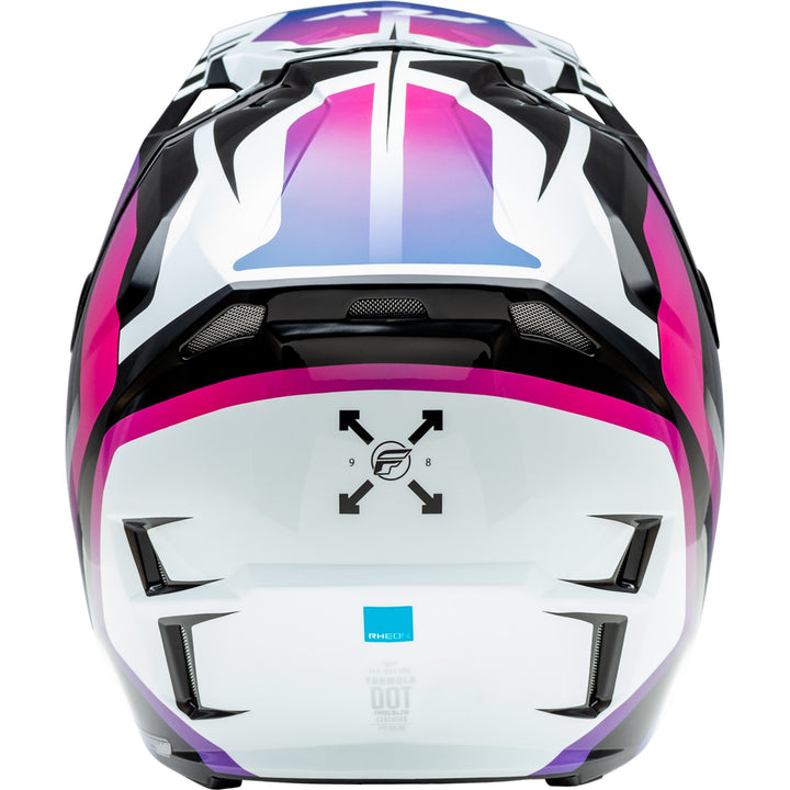 Fly Racing Formula CP Krypton Helmet White/Black/Purple - Rear View