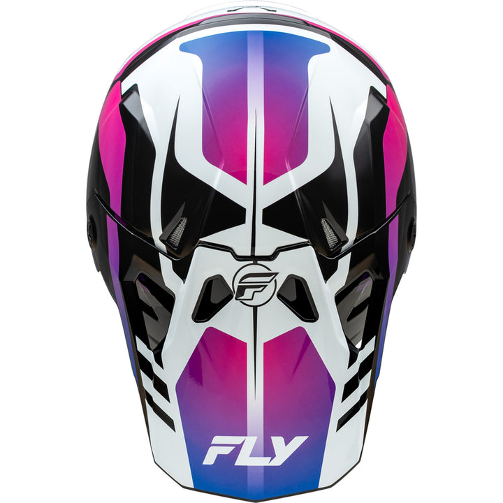 Fly Racing Formula CP Krypton Helmet White/Black/Purple - Top Down View