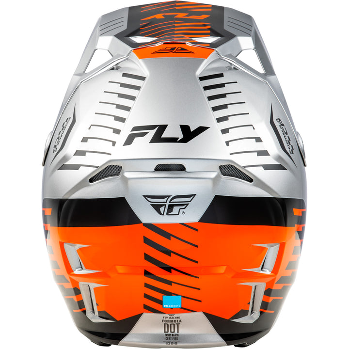 Fly Racing Formula CP Slice Helmet Grey/Orange/Black - Rear View