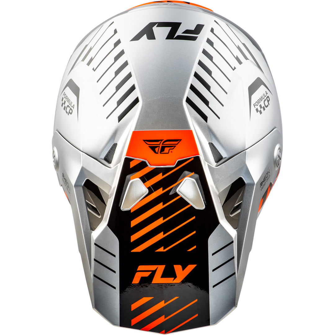 Fly Racing Formula CP Slice Helmet Grey/Orange/Black - Top Down View