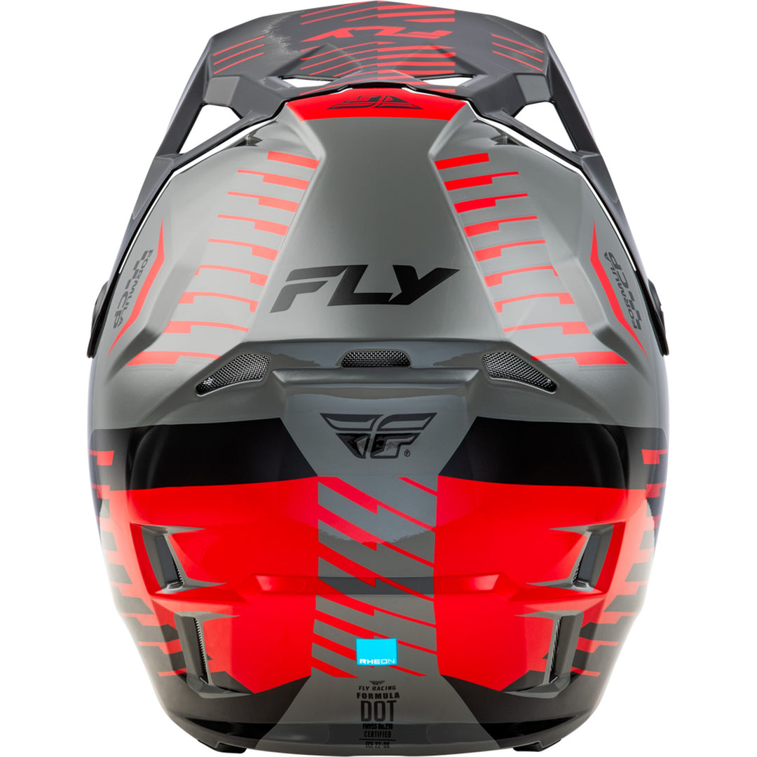 Fly Racing Formula CP Slice Helmet Grey/Red/Black - Rear View