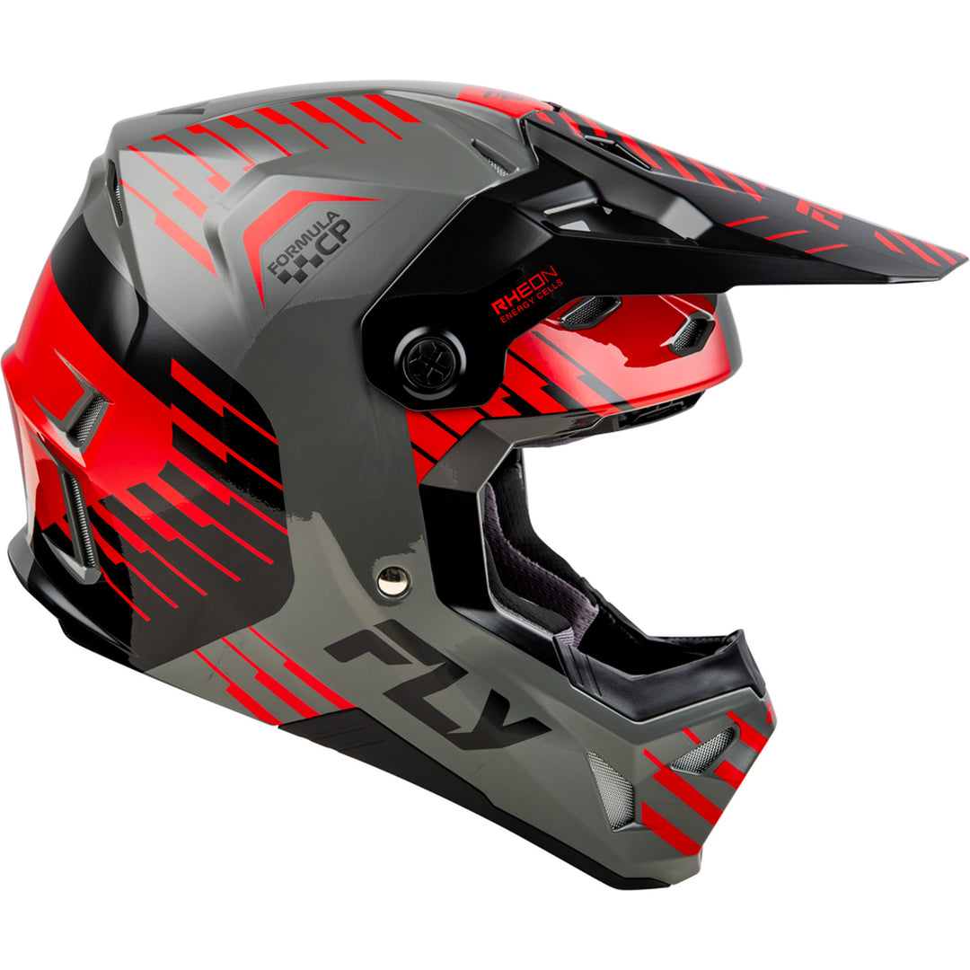 Fly Racing Formula CP Slice Helmet Grey/Red/Black - Right Side View