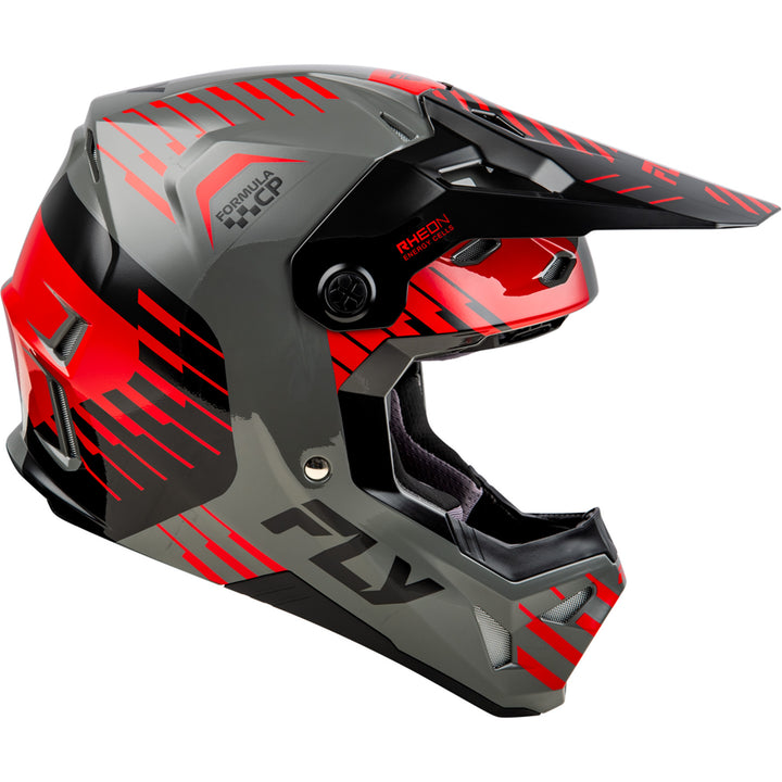 Fly Racing Formula CP Slice Helmet Grey/Red/Black - Right Side View