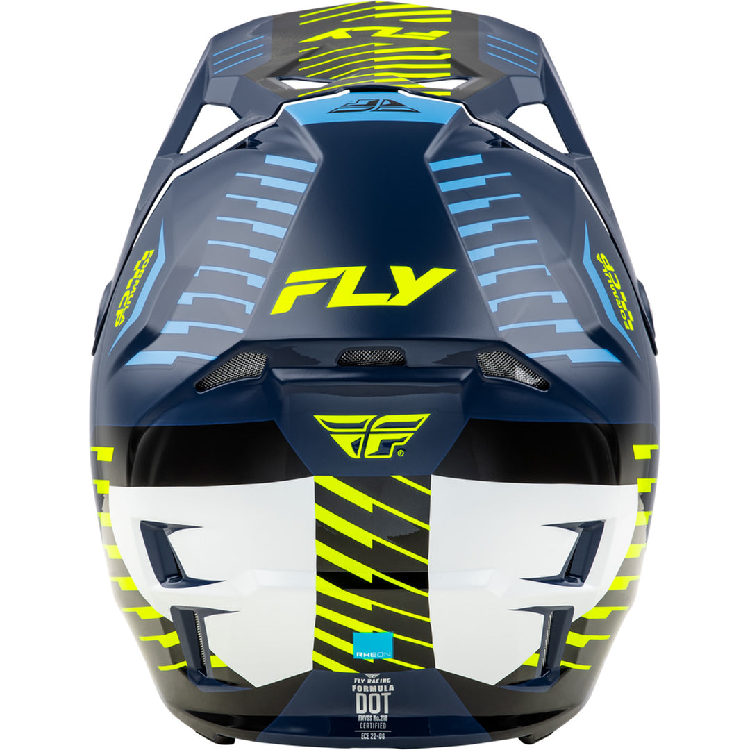 Fly Racing Formula CP Slice Helmet Navy/Hi-Vis/White - Rear View