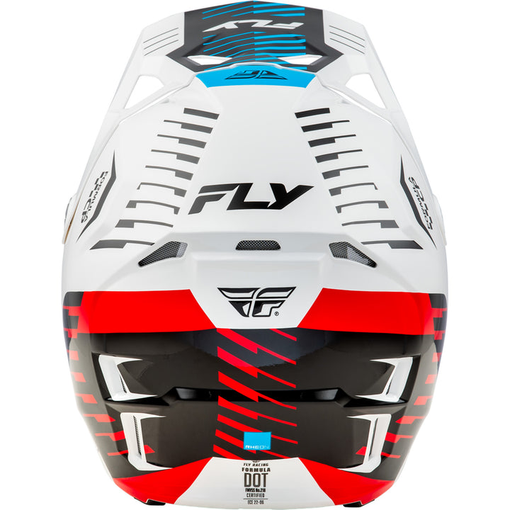 Fly Racing Formula CP Slice Helmet White/Red/Cyan - Rear View