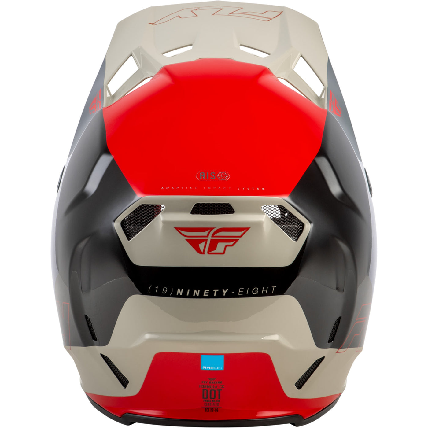 Fly Racing Formula CC Glide Helmet Black/Red/Grey - Rear View