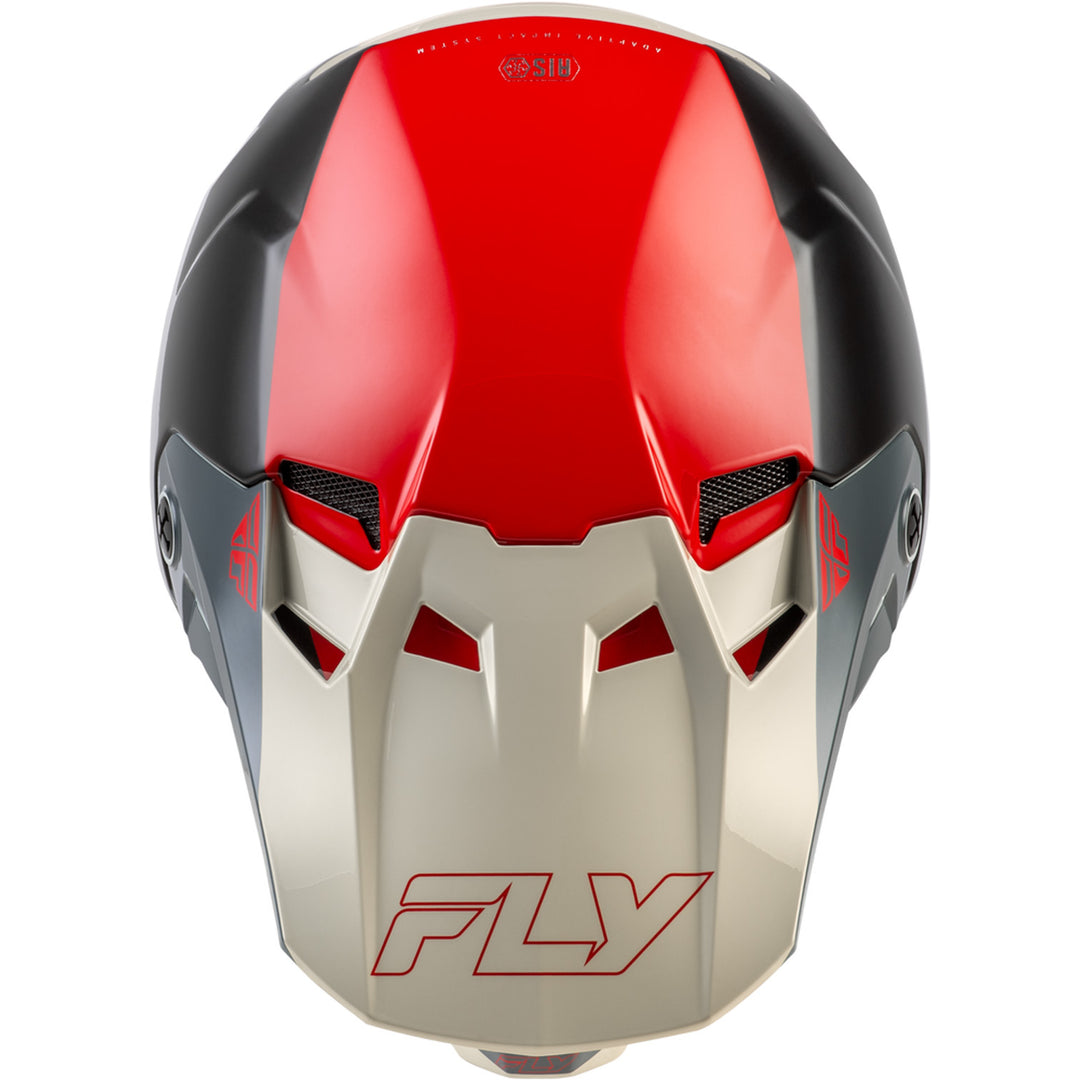 Fly Racing Formula CC Glide Helmet Black/Red/Grey - Top Down View