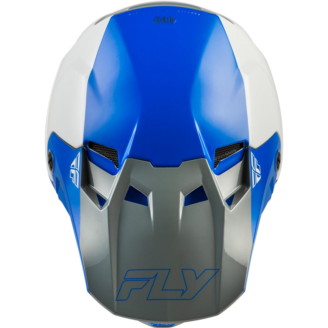 Fly Racing Formula CC Glide Helmet Blue/Light Grey/Grey - Top Down View