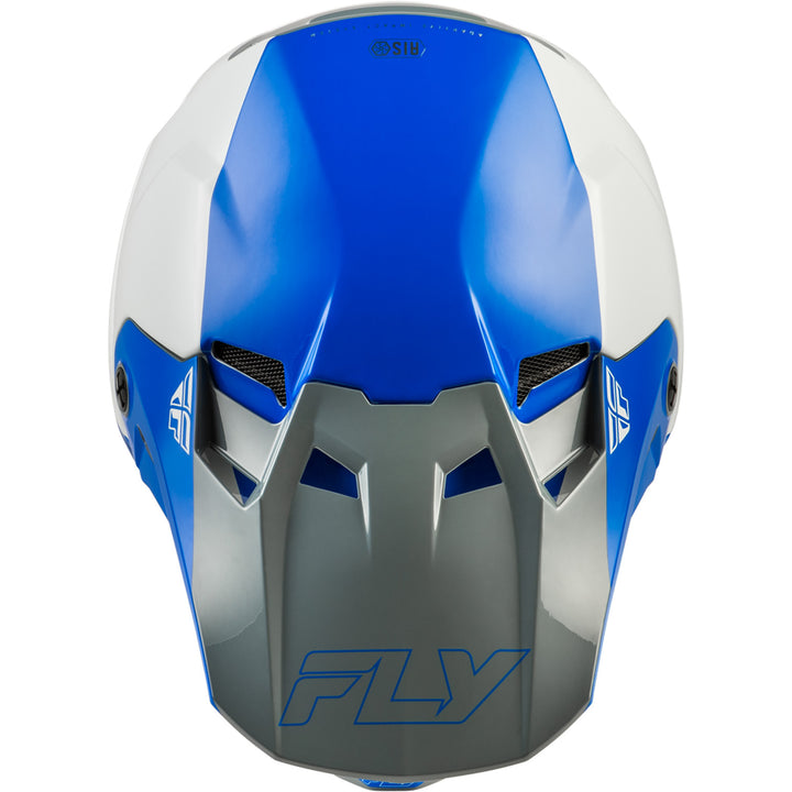 Fly Racing Formula CC Glide Helmet Blue/Light Grey/Grey - Top Down View