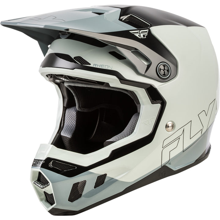 Fly Racing Formula CC Glide Helmet Grey/Light Grey/Black - Front Left Side View