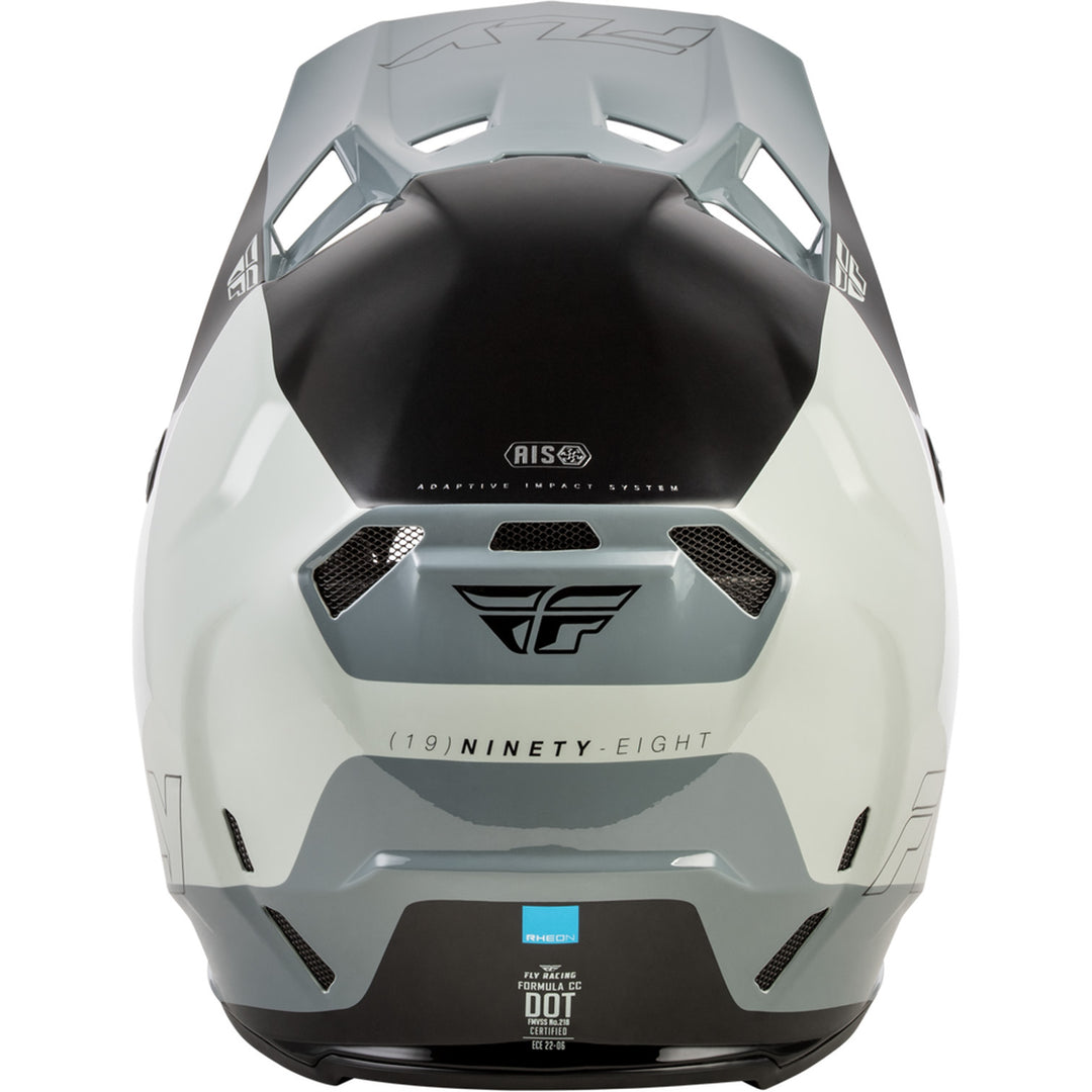 Fly Racing Formula CC Glide Helmet Grey/Light Grey/Black - Rear View