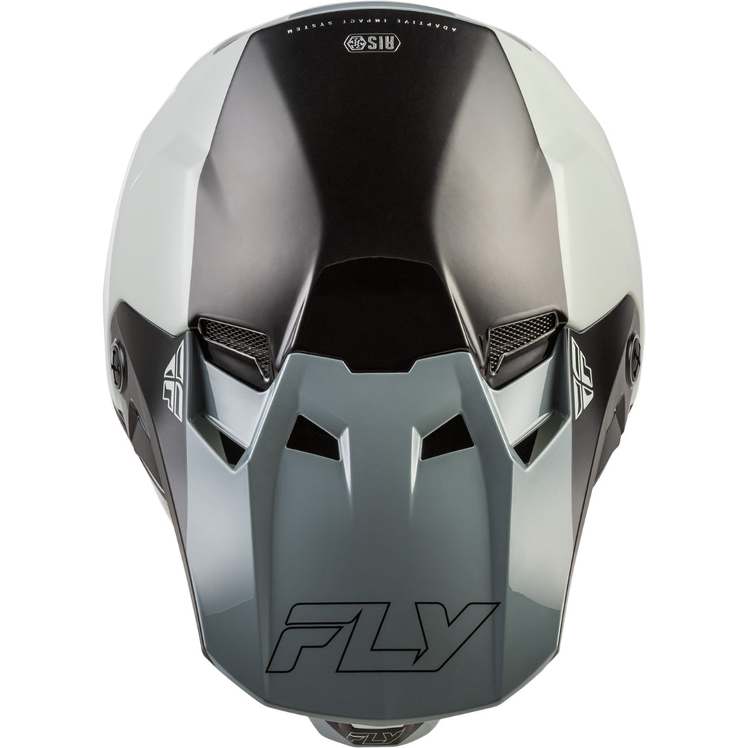 Fly Racing Formula CC Glide Helmet Grey/Light Grey/Black - Top Down View