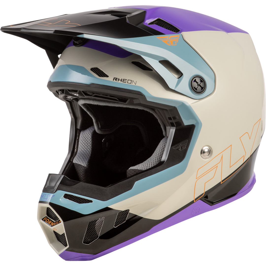 Fly Racing Formula CC Glide Helmet Purple/Stone/Black - Front Left Side View