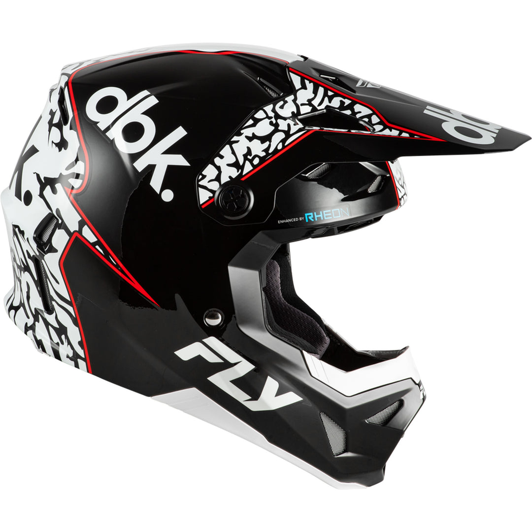 Fly Racing Formula CP dbk. Helmet Black/White/Red - Right Side View
