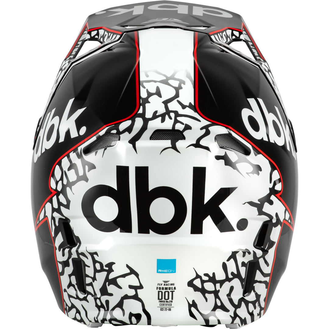 Fly Racing Formula CP dbk. Helmet Black/White/Red - Rear View