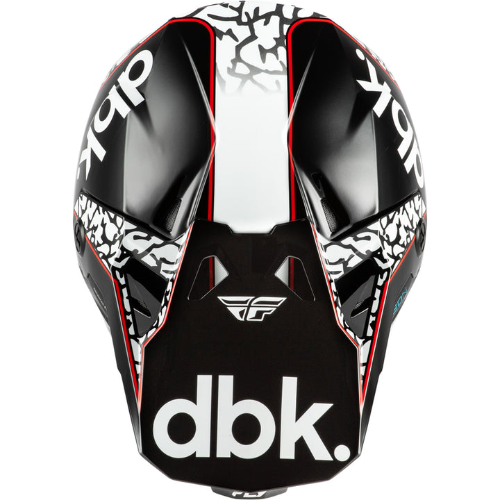 Fly Racing Formula CP dbk. Helmet Black/White/Red - Top Down View