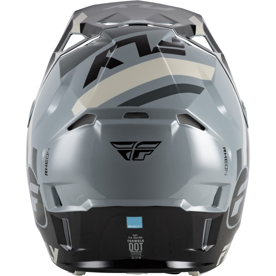 Fly Racing Formula CP Seal Helmet Black/Grey/Light Grey - Rear View