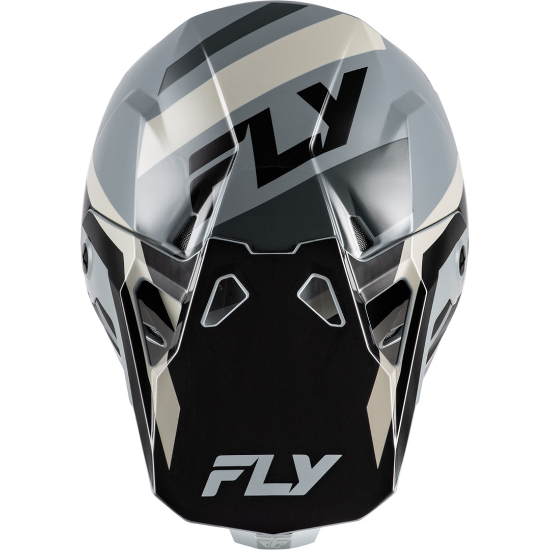Fly Racing Formula CP Seal Helmet Black/Grey/Light Grey - Top Down View