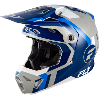 Fly Racing Formula CP Seal Helmet Navy/Blue/Grey - Front Left Side View
