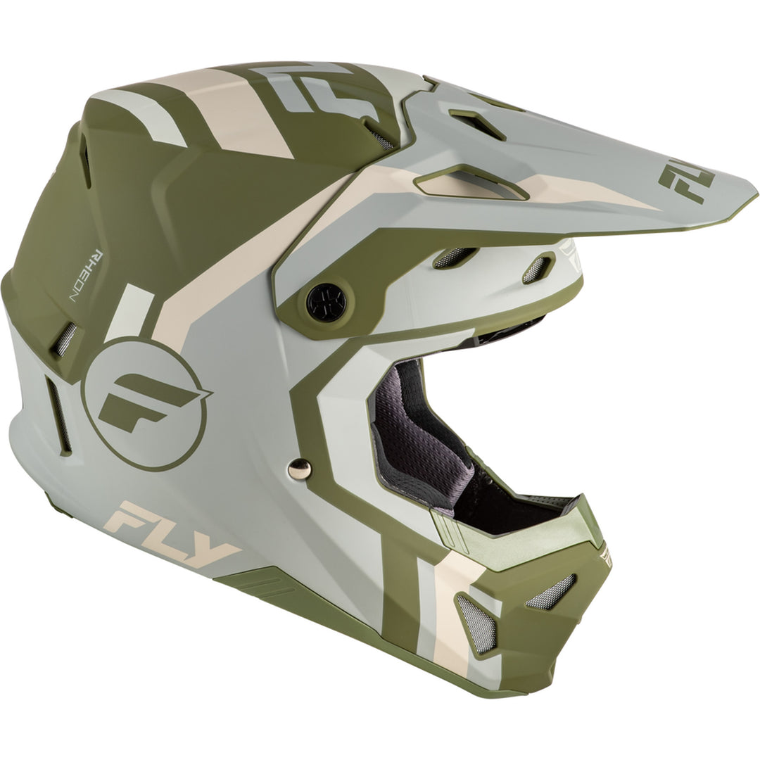 Fly Racing Formula CP Seal Helmet Matte Stone/Khaki/Olive - Right Side View