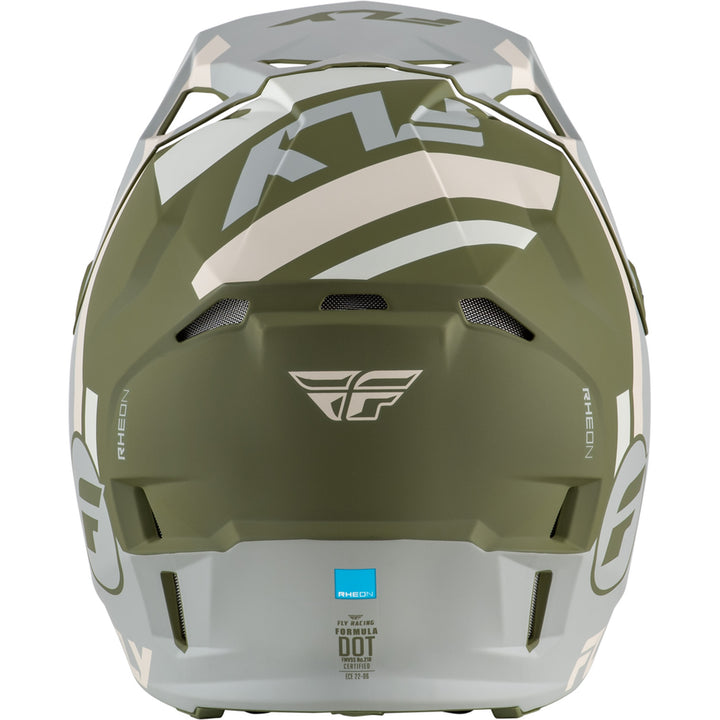Fly Racing Formula CP Seal Helmet Matte Stone/Khaki/Olive - Rear View