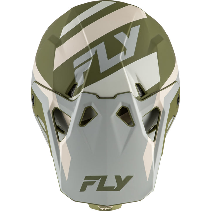 Fly Racing Formula CP Seal Helmet Matte Stone/Khaki/Olive - Top Down View